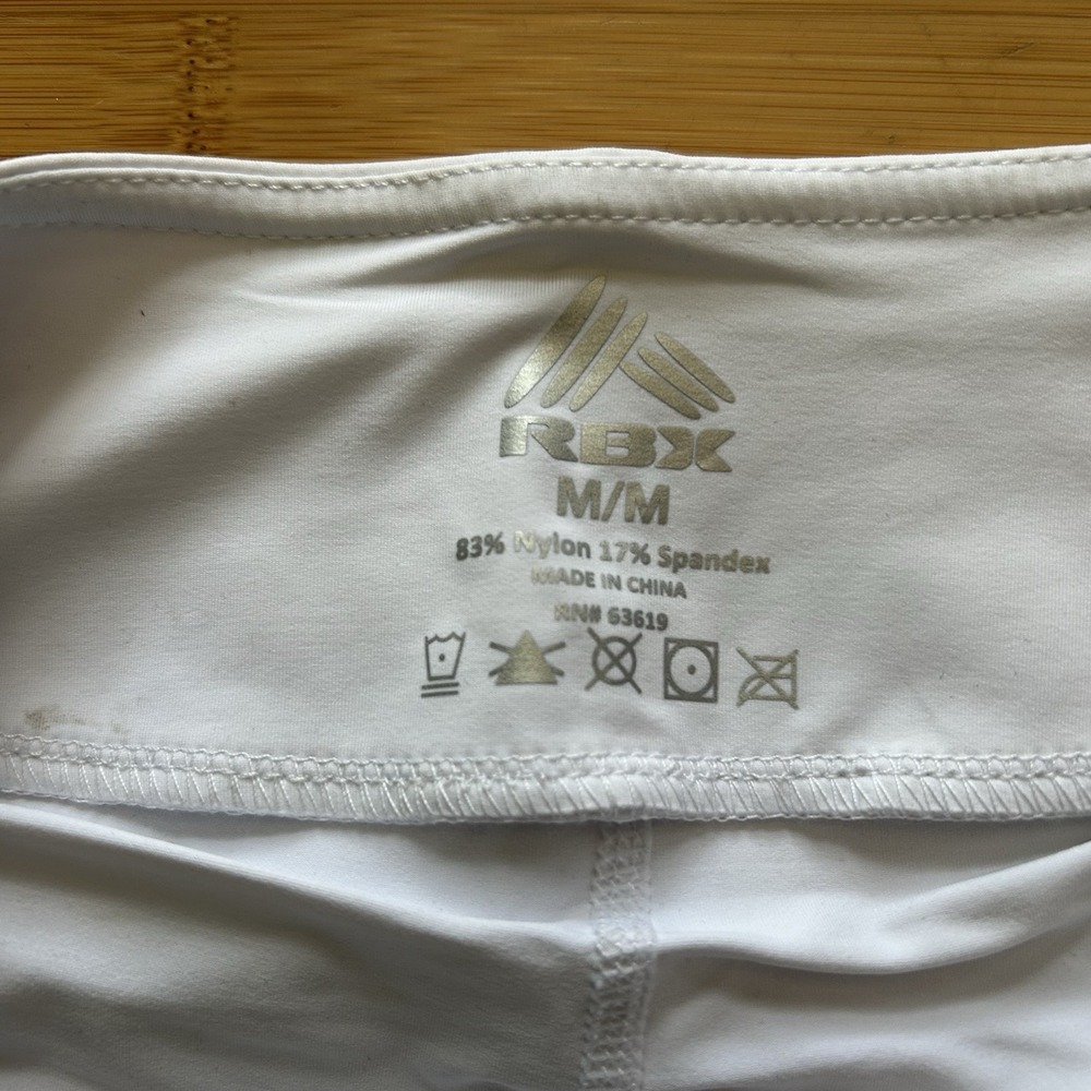 RBX Womens Mini Scalloped Hem Skort White Med Laser Cut Tennis Activewear - Picture 5 of 8